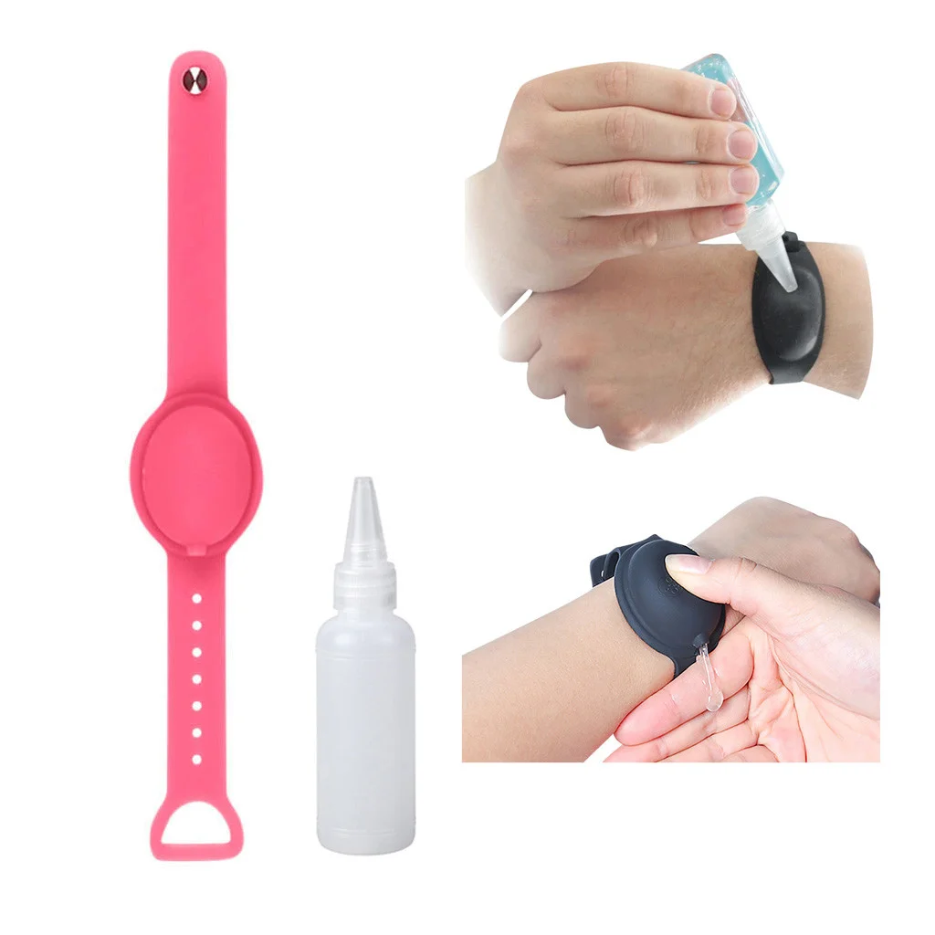 Adjustable Outdoor Activities Colorful Silicone Wristband Hand Dispenser Portable Gel Storage Bracelets for Children