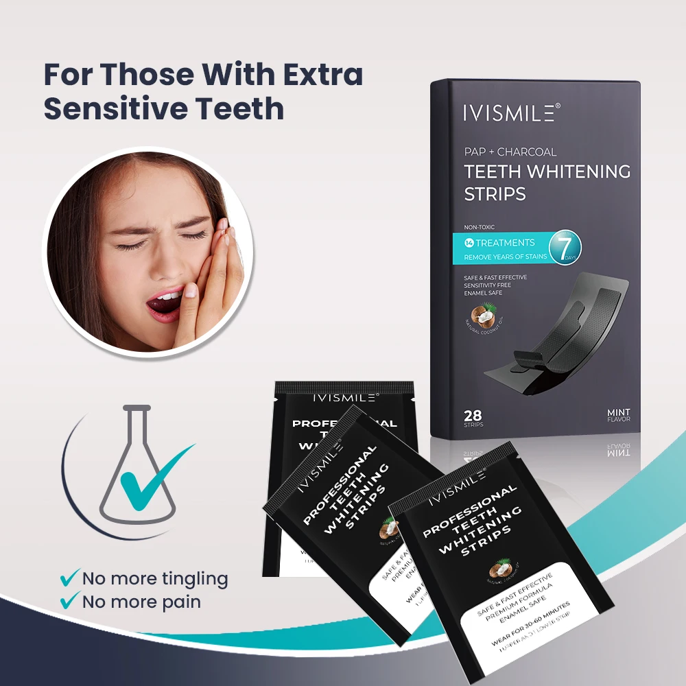 IVISMILE Professional Fast Result 28pcs Teeth Whitening Dry Strips Dental Whitening Strips
