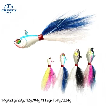 Jig Head Lead Bucktail 84g Hand Tied Bucktail with Mylar Accents Super Strong Black Nickle Saltwater Hooks Fishing Lures – Metal Jig – view 2
