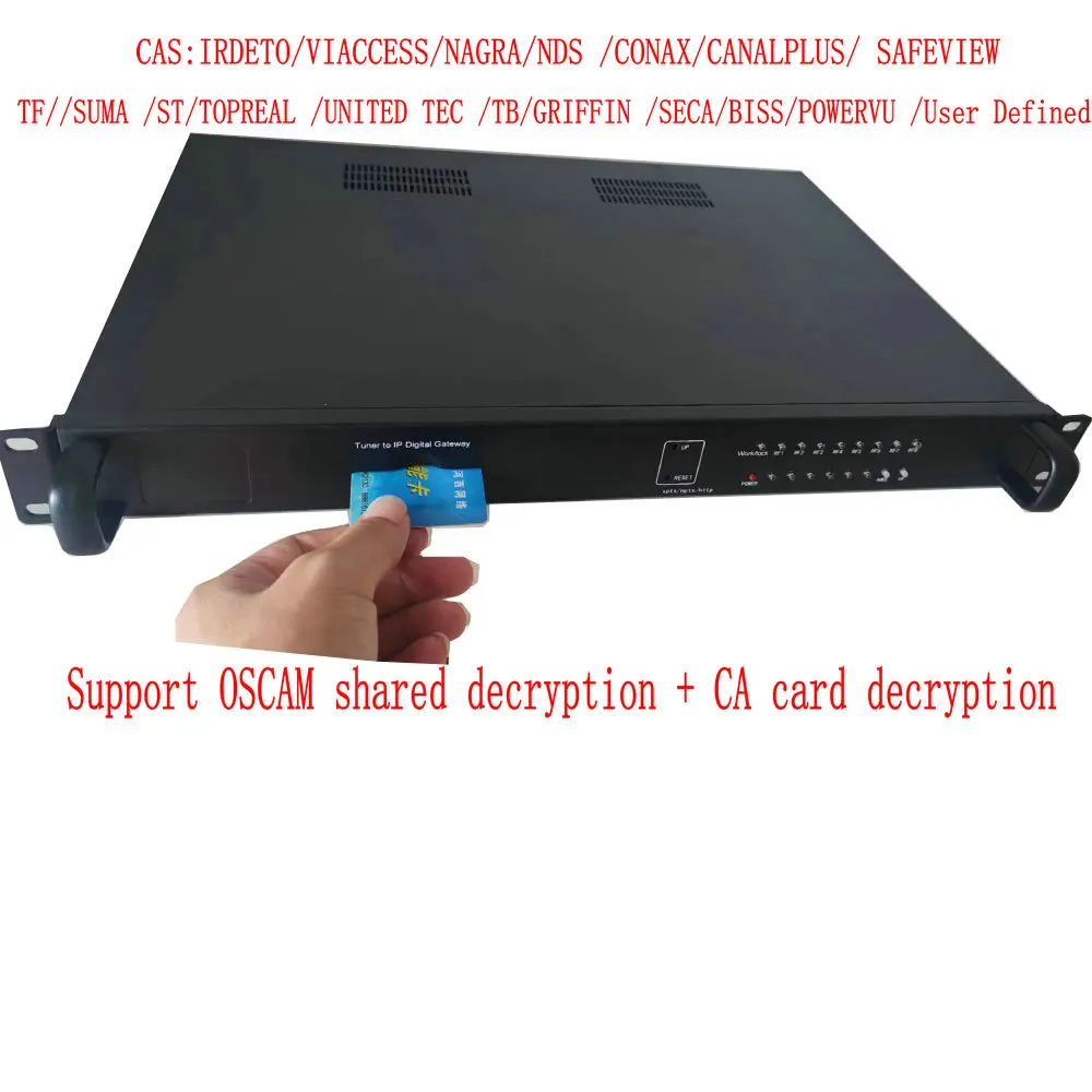 8-channel Digital Gateway Receiver for Tuner (DVB-S/S2/DVB-T/T2/DVB-C) to IP (UDP/HTTP/RTSP) in TV Front-end Systems