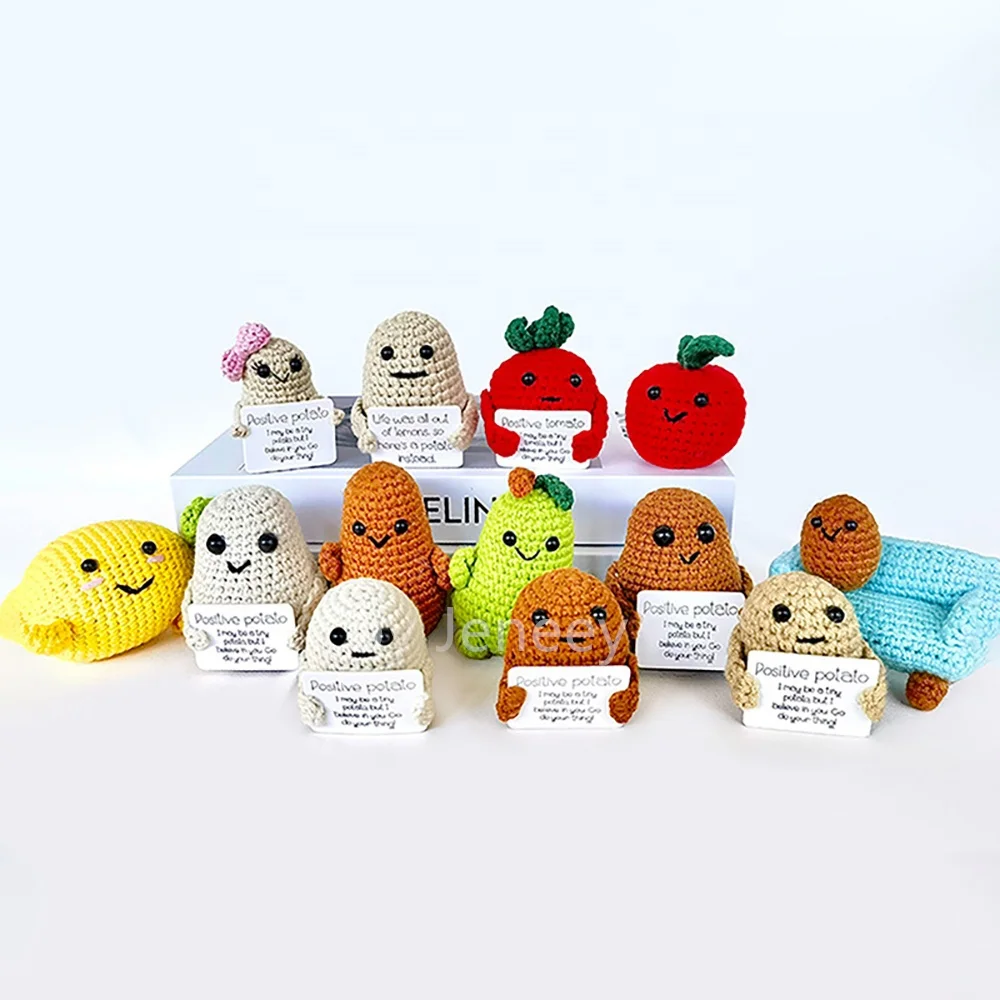 GiyeA Mini Funny Positive Potato,Funny Crochet Kit Knitting