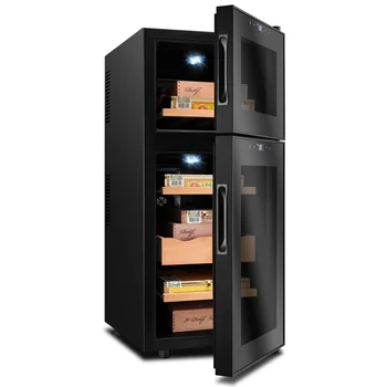 New Multi-function Cigar Cabinet Wine Cooler with Humidity Controller Cedar Wood Electric Cigar Cabinet Humidors