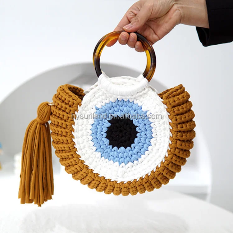 Crochet Bag, Evil Eye Bag, Knitting deals Tote Bag Women, Evil Eye Handbag, Knit Bag, Beach Bag, Crochet Bag Handmade, Eye Bead Bag, Gift for Her