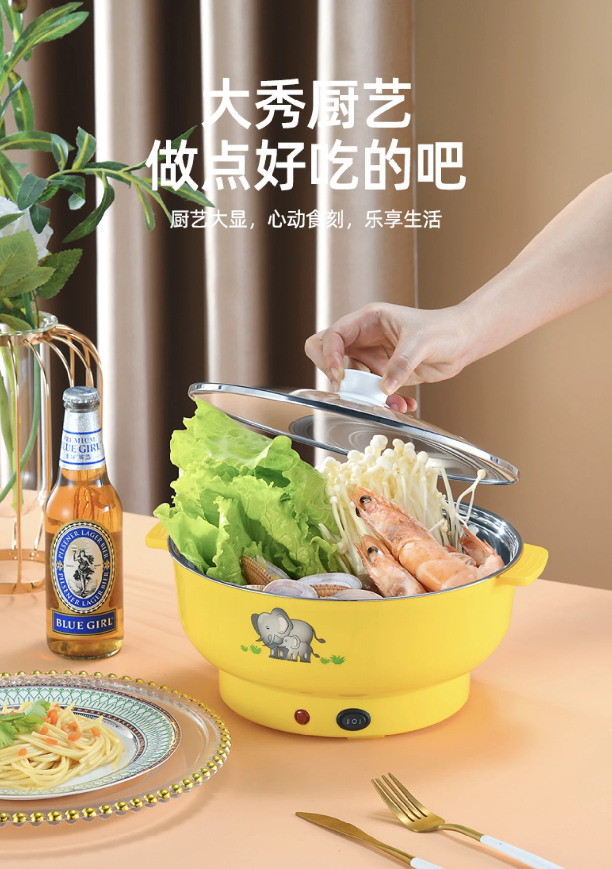 stainless electric frypan