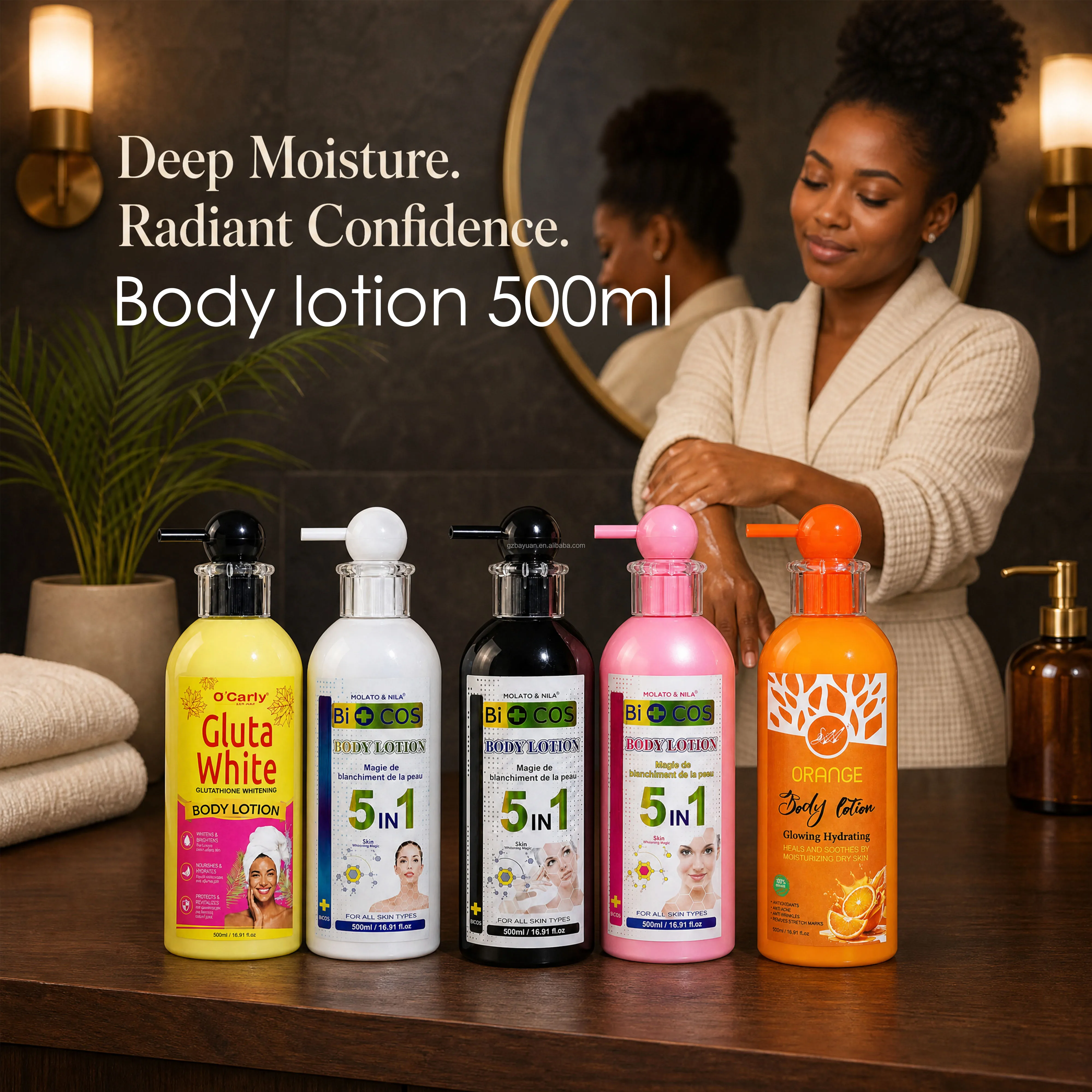 OEM Gluta-Magic Acid  Arbutin Vitamin C Niacinamide  Moisturizing Skin Whitening Body Lotion for Africa Women