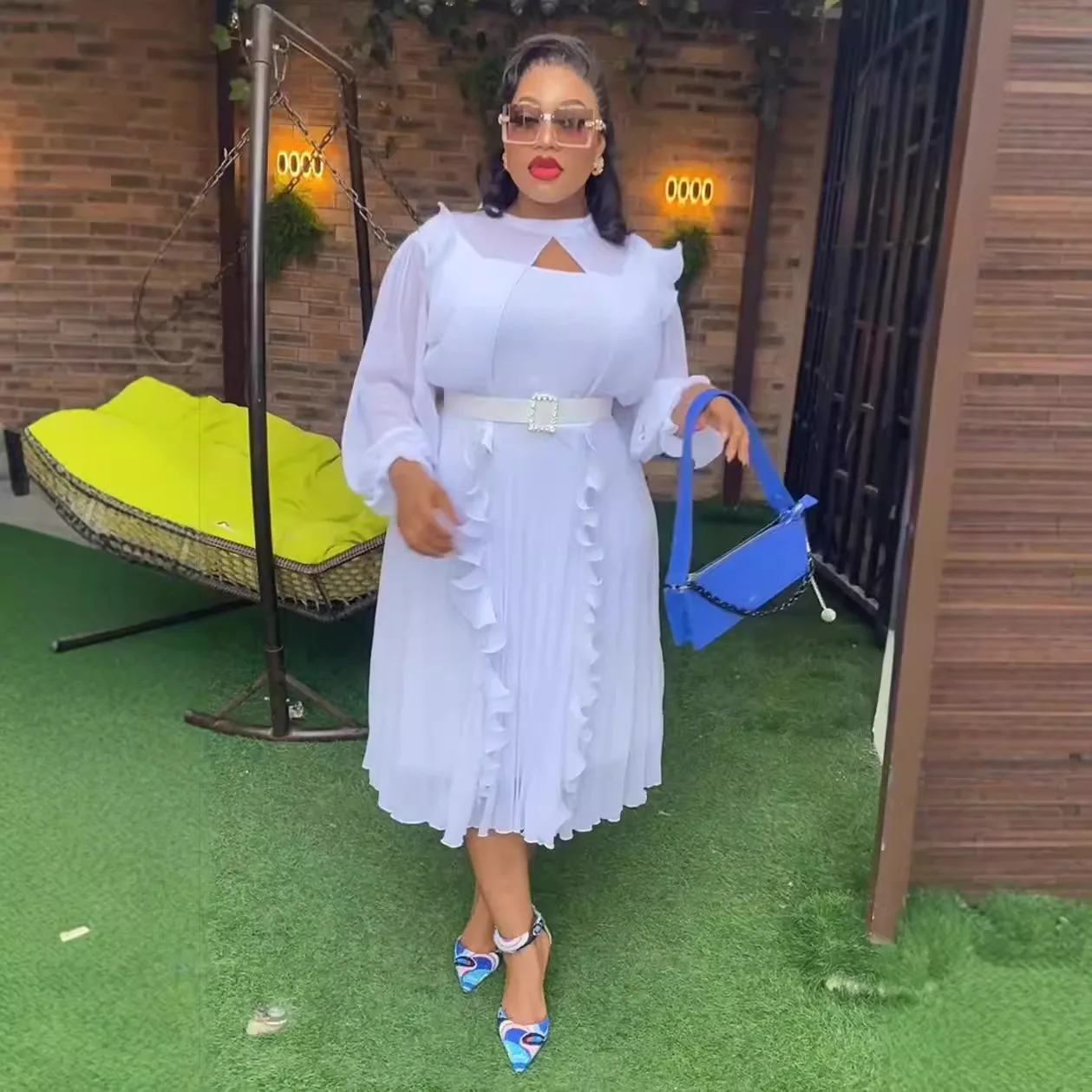 Latest Style African Casual Dress Wholesale Turkey Lady Dress Fat Women  Casual Dress