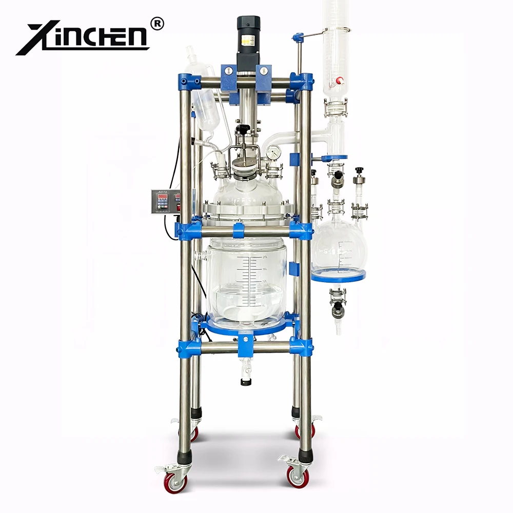 industrial chemical jacketed glass reactor for laboratory use with high quality