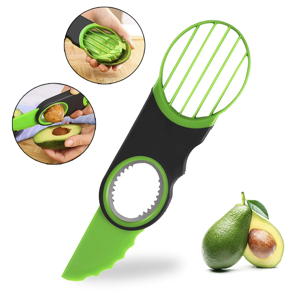 3 in 1 Multifunction Kitchen Tool for Avocados Cutter Slicer Tool for Home  Use, Kitchen Gadgets Green Multifunctional Manual Vegetable 