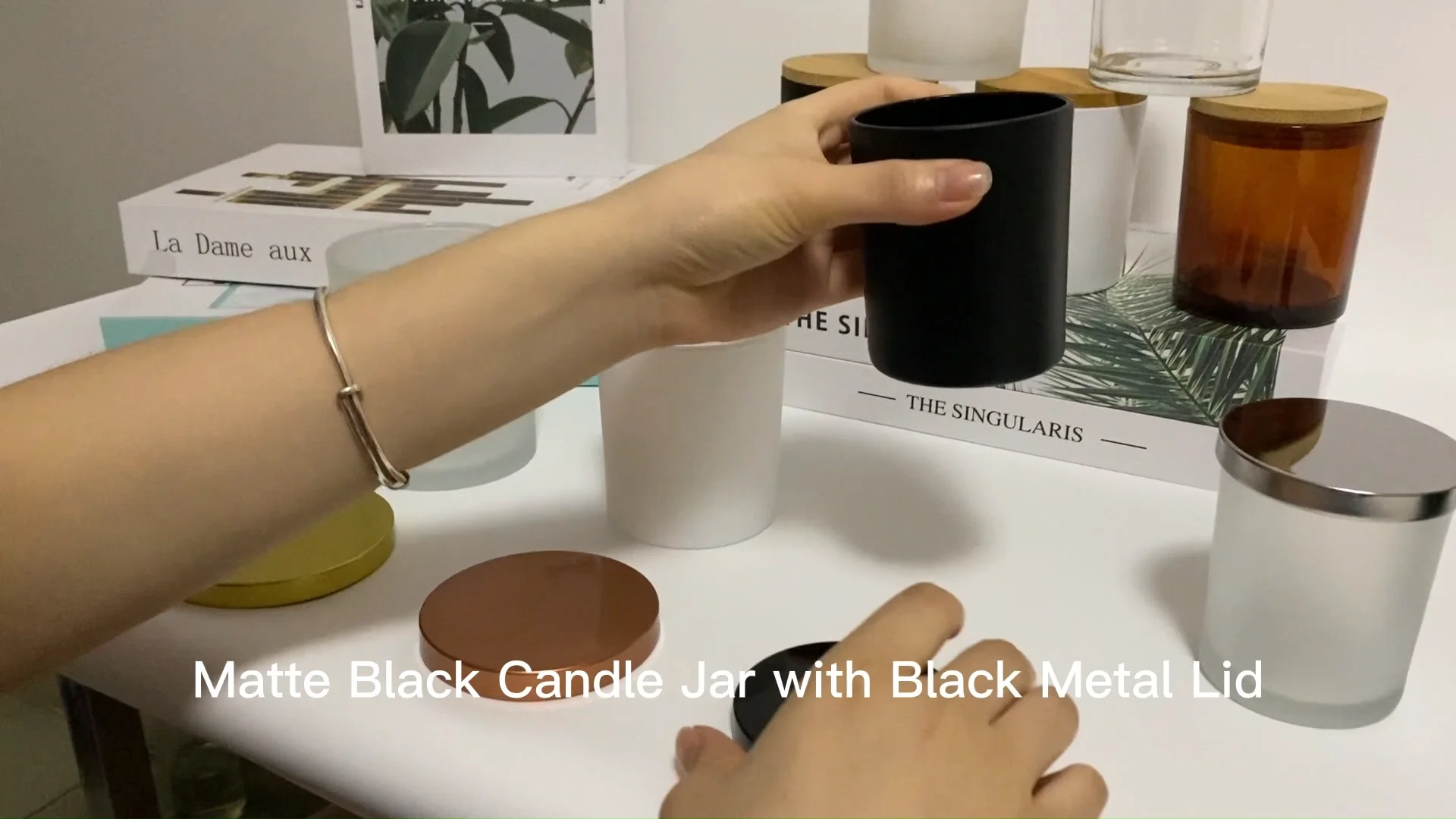 Customize Luxury Black Matt Candle Jars Unique Empty Black Candle