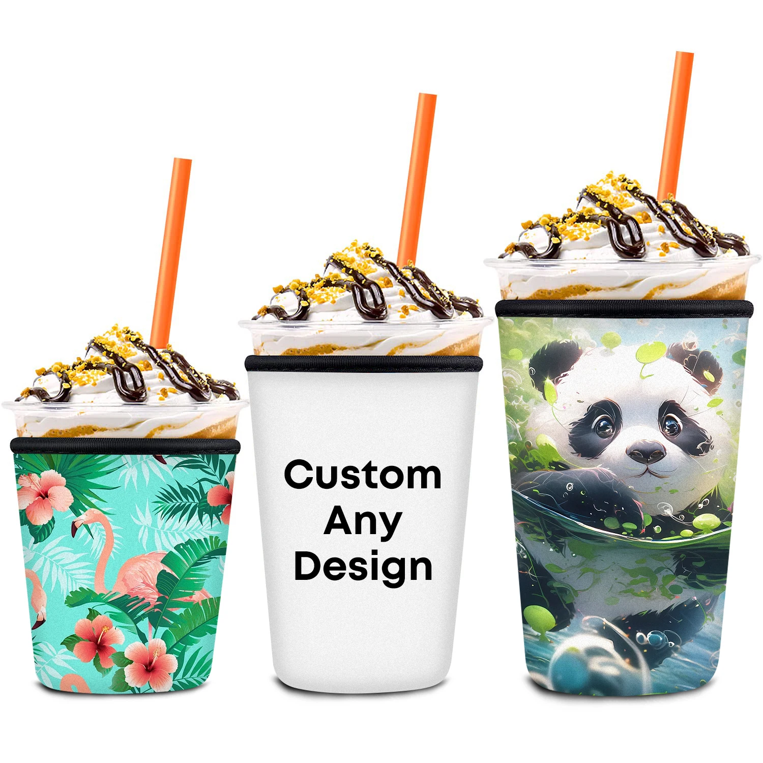 Logo Print Insulated Hot Iced Coffee Sleeve Holder Reusable Custom ...
