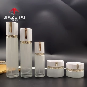 Luxury Glass Cream Jar with Screw Lid Empty Cosmetics Container for Face Cream Eye Cream Skin