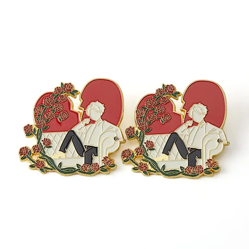 Personality Custom Metal Minimum Bulk Cartoon Flower Soft Enamel Lapel