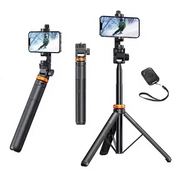 KINGJOY Selfie Stick Tripod Phone Camera Extendable Aluminum Alloy Mini Tripod Speed Lock Wireless Remote Portable Outdoor Use detail image