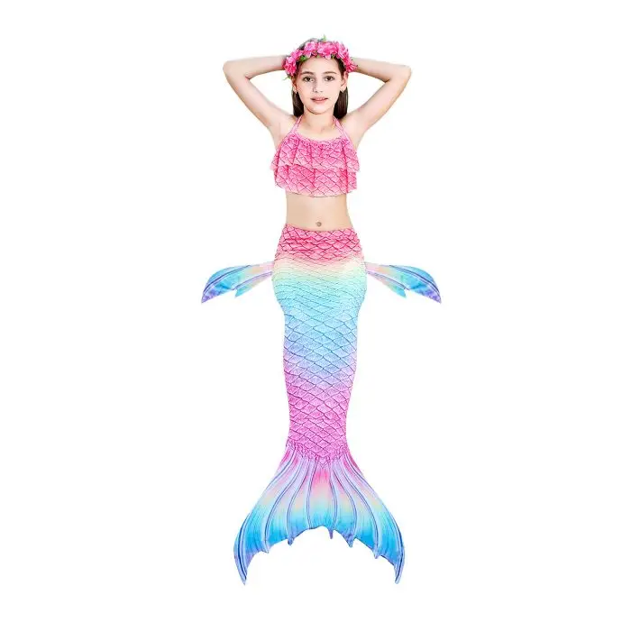 Mermaid For Swimming Girls Swimsuit Princess Bikini Set Bathing Suit ...