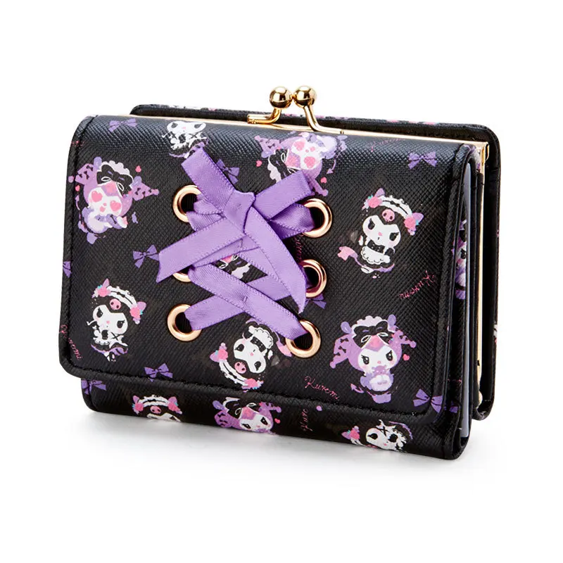 1pcs kuromi black zip handbag shoulder bag Wrist bag Wristlet Pouch  shopping bag