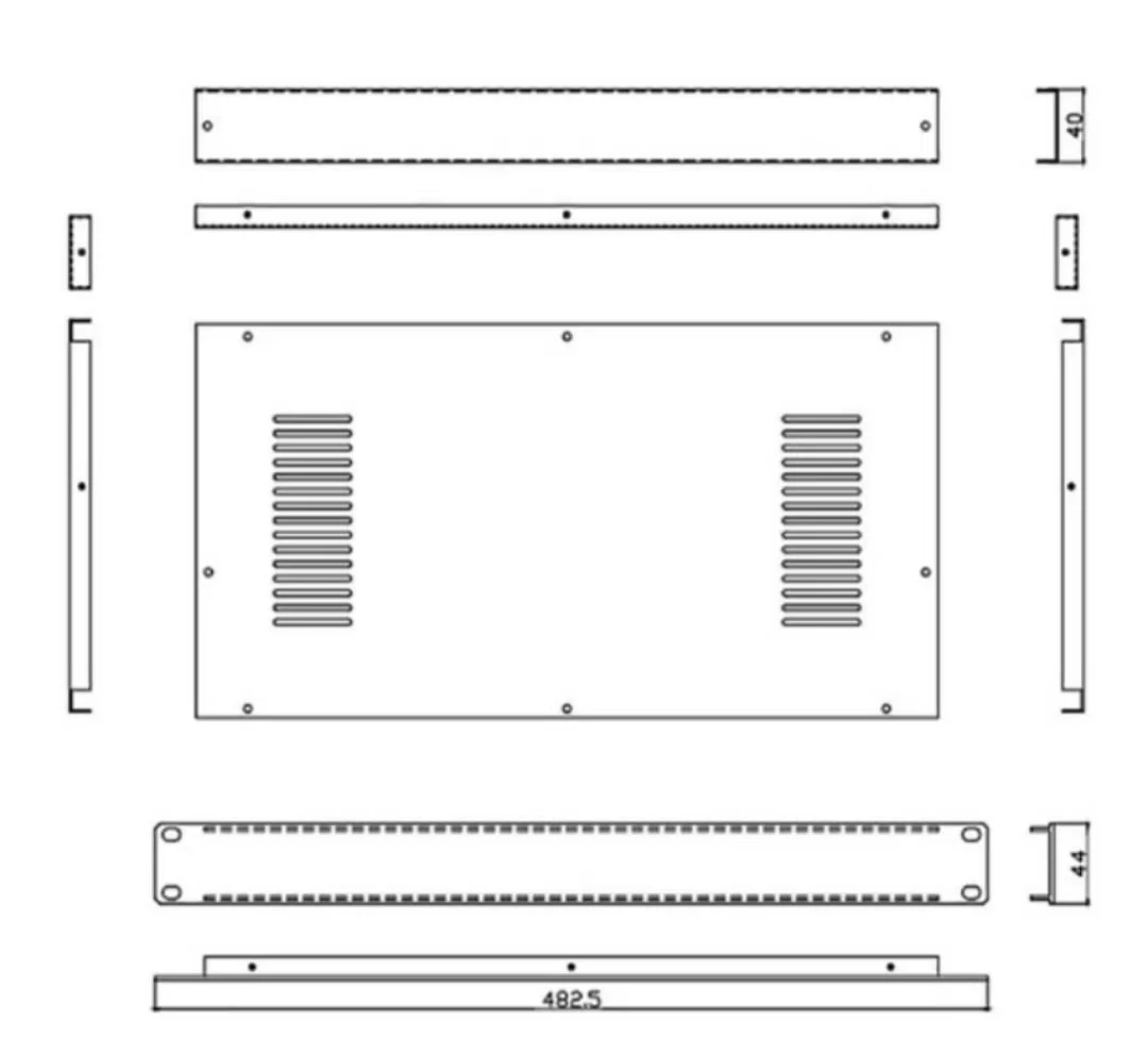 19inch 2u Black Rack Chassis Shell Pc Industrial Aluminum Chassis Case