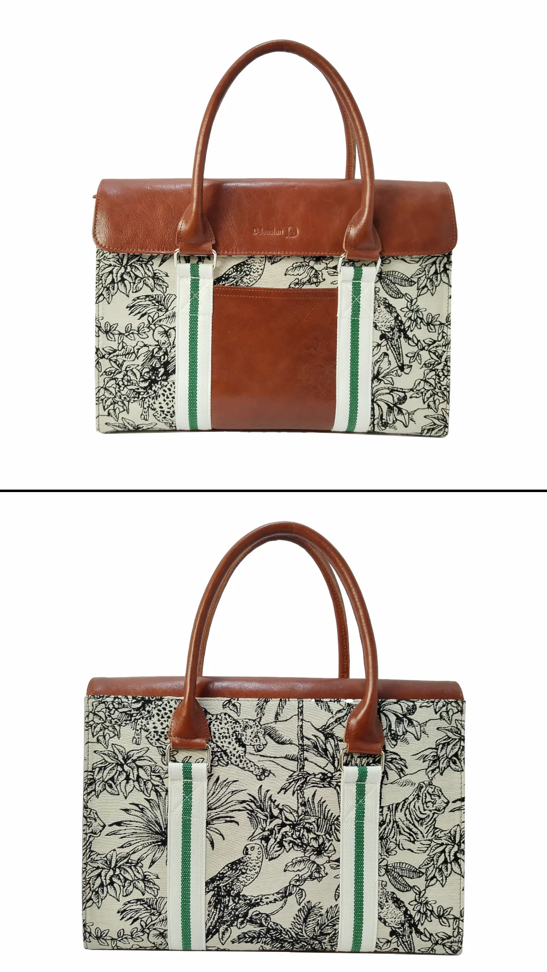 Luxury Vintage Canvas Real Leather Backpack Genuine Leather Washed