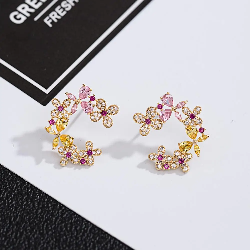 Small CZ Jhumka earrings - Design 12 – Simpliful Jewelry