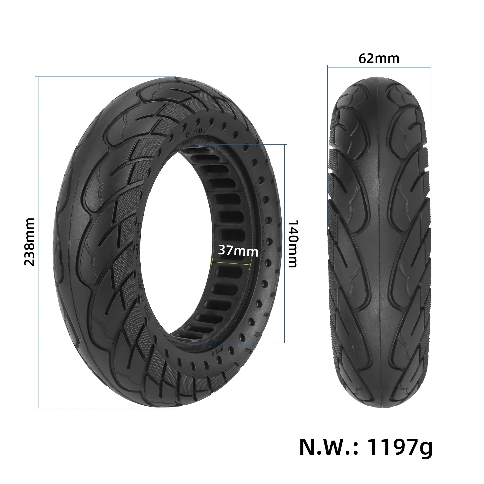 Ninebot Max G30 G30L Electric Scooter Accessory-10 Inch Black 2.5 Solid Tire Explosion-proof 10 * 2.5 Rubber Pneu Trottinette