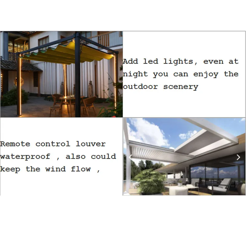 High grade outdoor awning garden park canopy electric ceiling