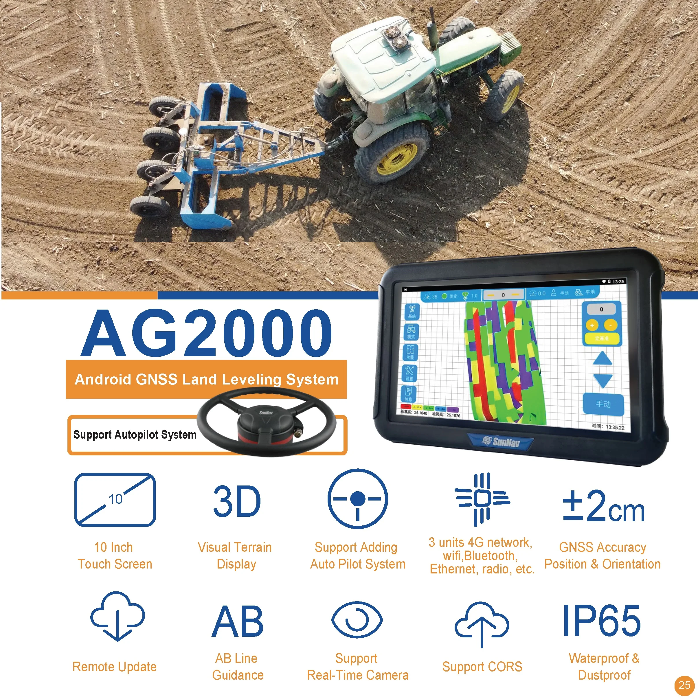 Sunnav Gps Land Leveling System Ag2000t Dual Slope Leveling Buy Trimble Field Level Ii System
