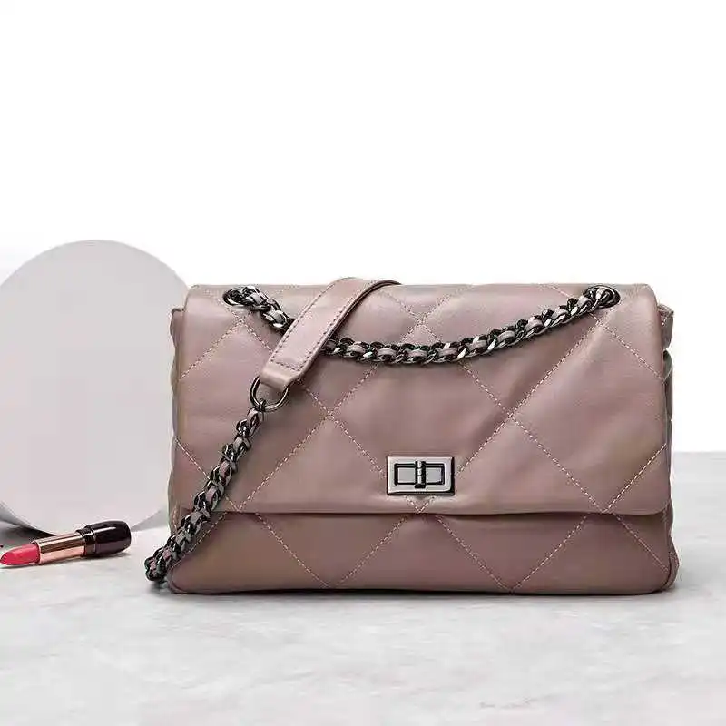 New Simple Soft Lambskin Leather Customise Womens Shoulder Bags Bolsos Para Mujeres Juvenil
