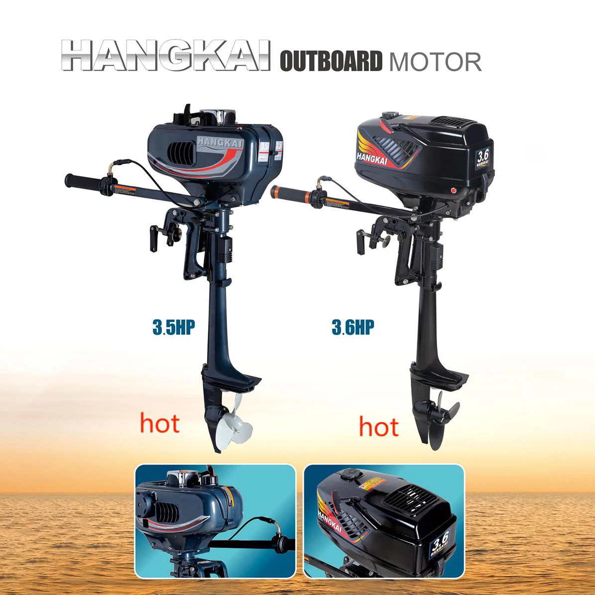 Sample Ok Outboard Motor China Small 3.6hp 2 Stroke Hangkai Outboard
