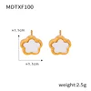 F100- Gold  white earrings