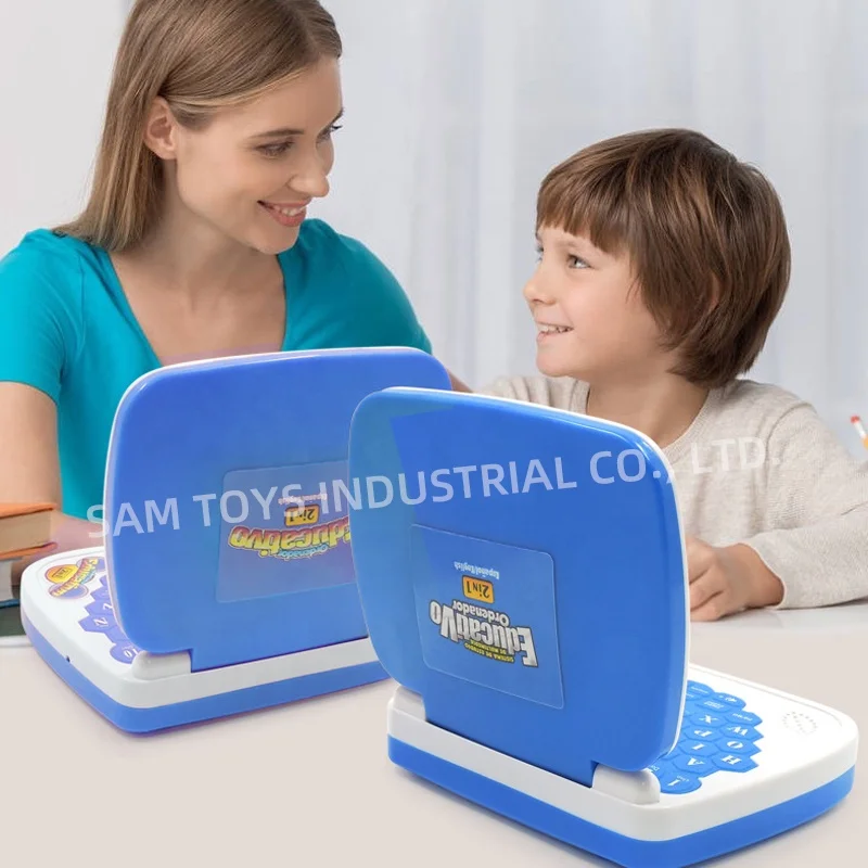 Samtoycn Plastic Kids Educational Baby Intelligent PC Laptop Toy Computer  Castellano English Learning Machines Tablet With Mouse - Main Image