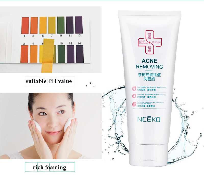 Acne Removing Tea Tree Oil Control Face Cleanser Anti Acne Face Wash