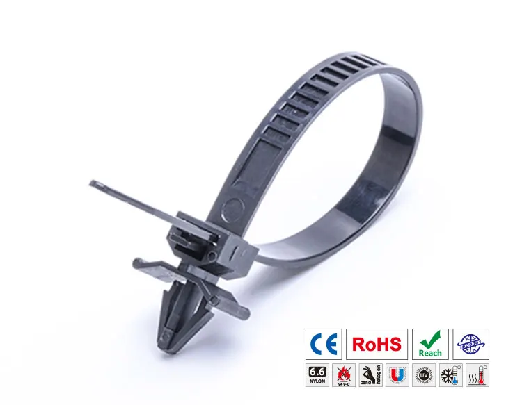 For FSCAT Eco-Friendly Nylon Cable Tie 4.8*100mm Black Auto Fastener Zip Ties Bolt Type with Releasable Feature