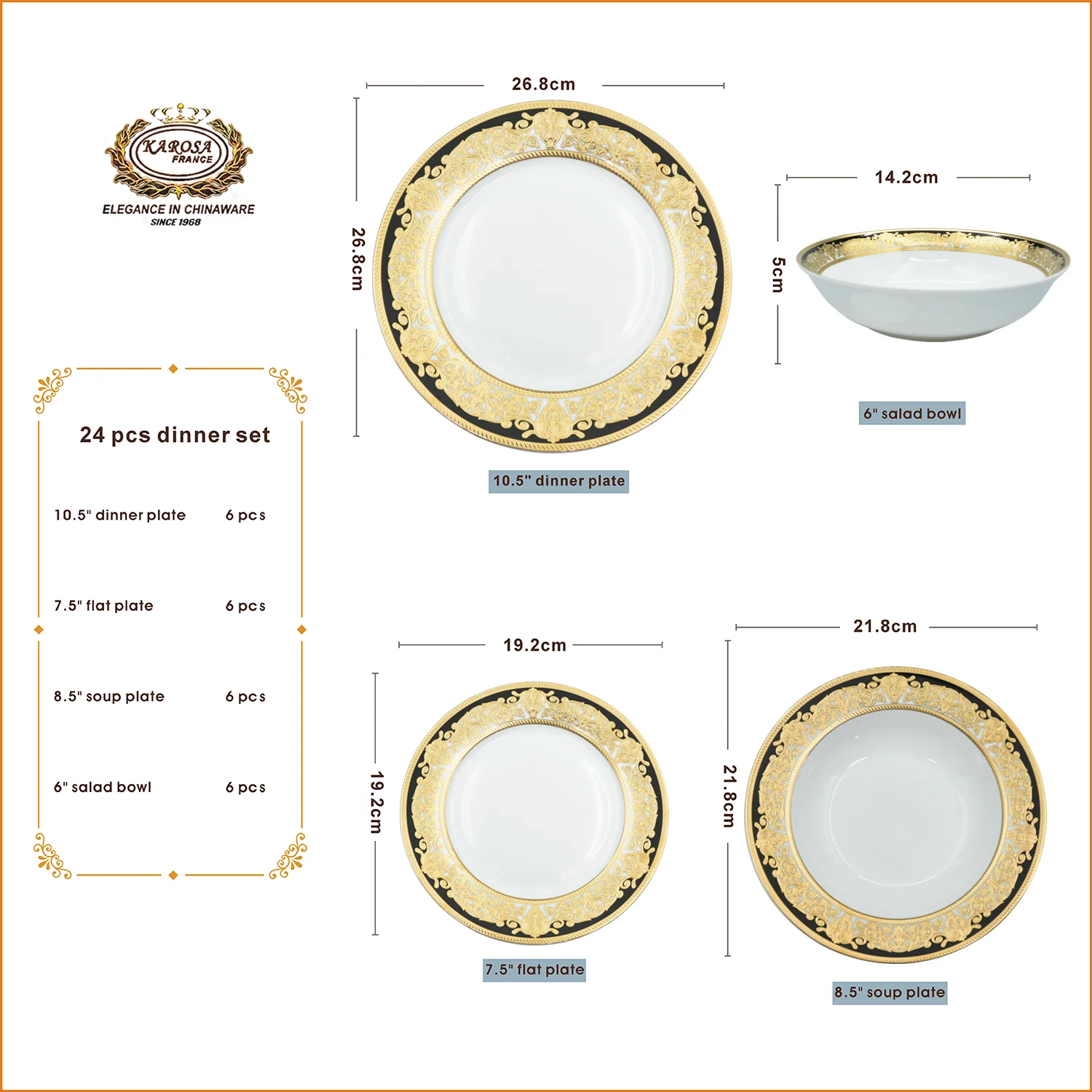 Embossed Real Gold Dinnerware Set Best Selling European Style Tableware ...