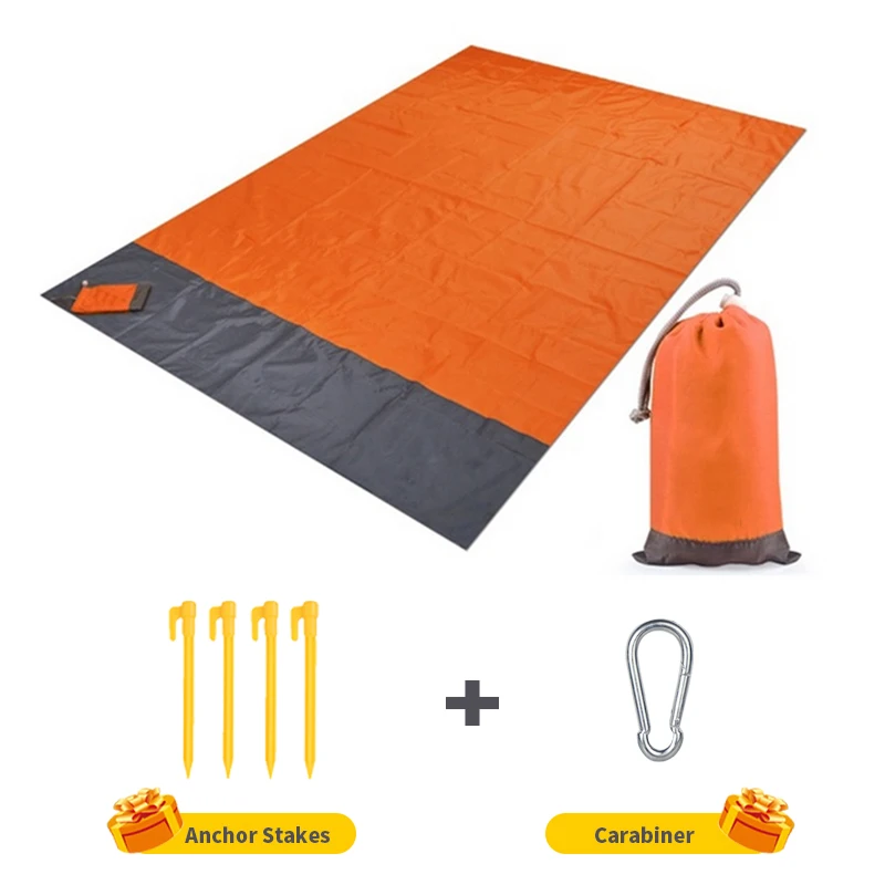 2*2.1m Waterproof Pocket Beach Blanket Folding Camping Mat/Mattress Portable Lightweight Mat/Outdoor Picnic Mat Sand Beach Mat