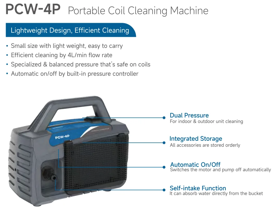 Wholesale High Quality PCW-4P Portable High-efficiency air Conditioner Condenser Coil Cleaning Pressure Machine with Spray Gun