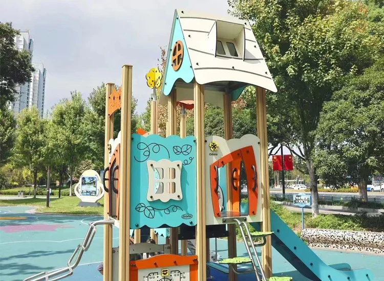 2025 Customized Large Outdoor Slide Playground for Children Commercial PE Board Playhouse