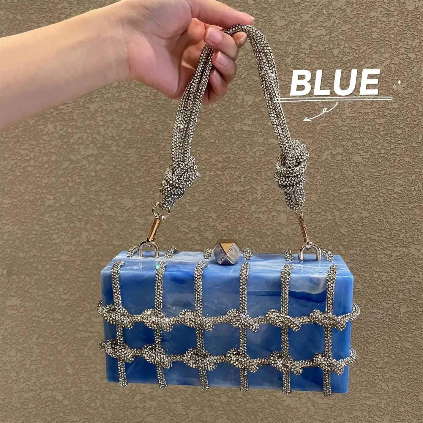 2024 Ins Fashion Diamond Handle Acrylic Purse Fashion Stylish Box