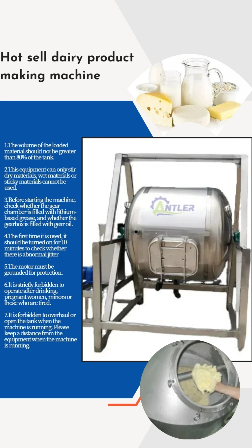 High Efficiency Automatic Butter Churn Equipment Butter Processing ...