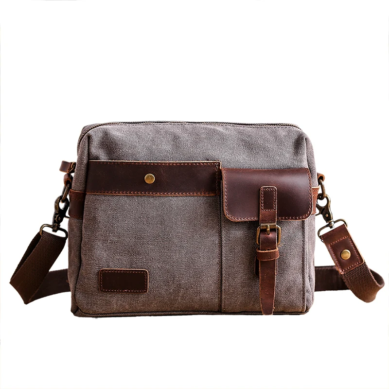 new 16oz pre-washed canvas shoulder bag cross body bag for men vintage messenger laptop bag