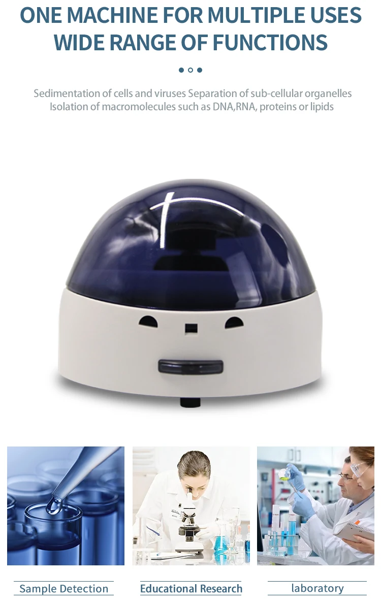 IKEME 7000rpm Lab Mini Prf Cgf Microcentrifuge Medical Lab Centrifuge Machine 0.2ml 0.5ml 1.5ml 2ml Tubes Micro Mini Centrifuge