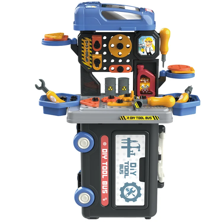 3 in 1 Tool Screw Bus Toys Mechanic Toy Set Pretend Play
