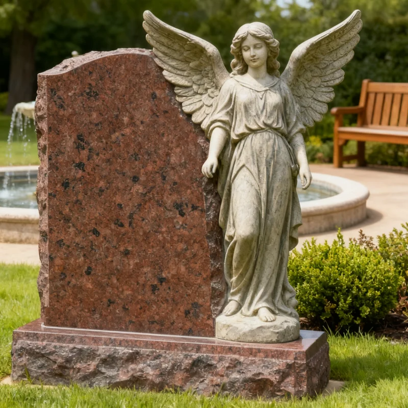 សិលាសំណង់អនុស្សាវរីយ៍ក្រានីតប៉ូឡីសពណ៌ត្នោតប្រេតានីច រចនាបែបទំនើបអឺរ៉ុប សិលាសំណង់ទេវតា សម្រាប់ប្រើក្នុងទីផ្សារ