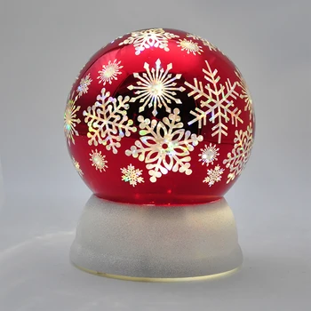 Popular Red Snowflake Water Globe Tabletop Ball Decoration Ornaments Christmas Gift