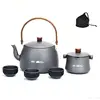 Juego de 5 piezas gris titanio: tetera de 11 l + juego de té + 3 tazas de té
