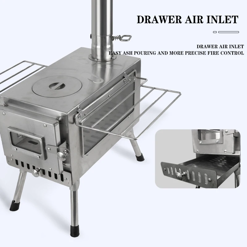 Outdoor Ultralight Titanium Wood Stove Multipurpose Camping Tent