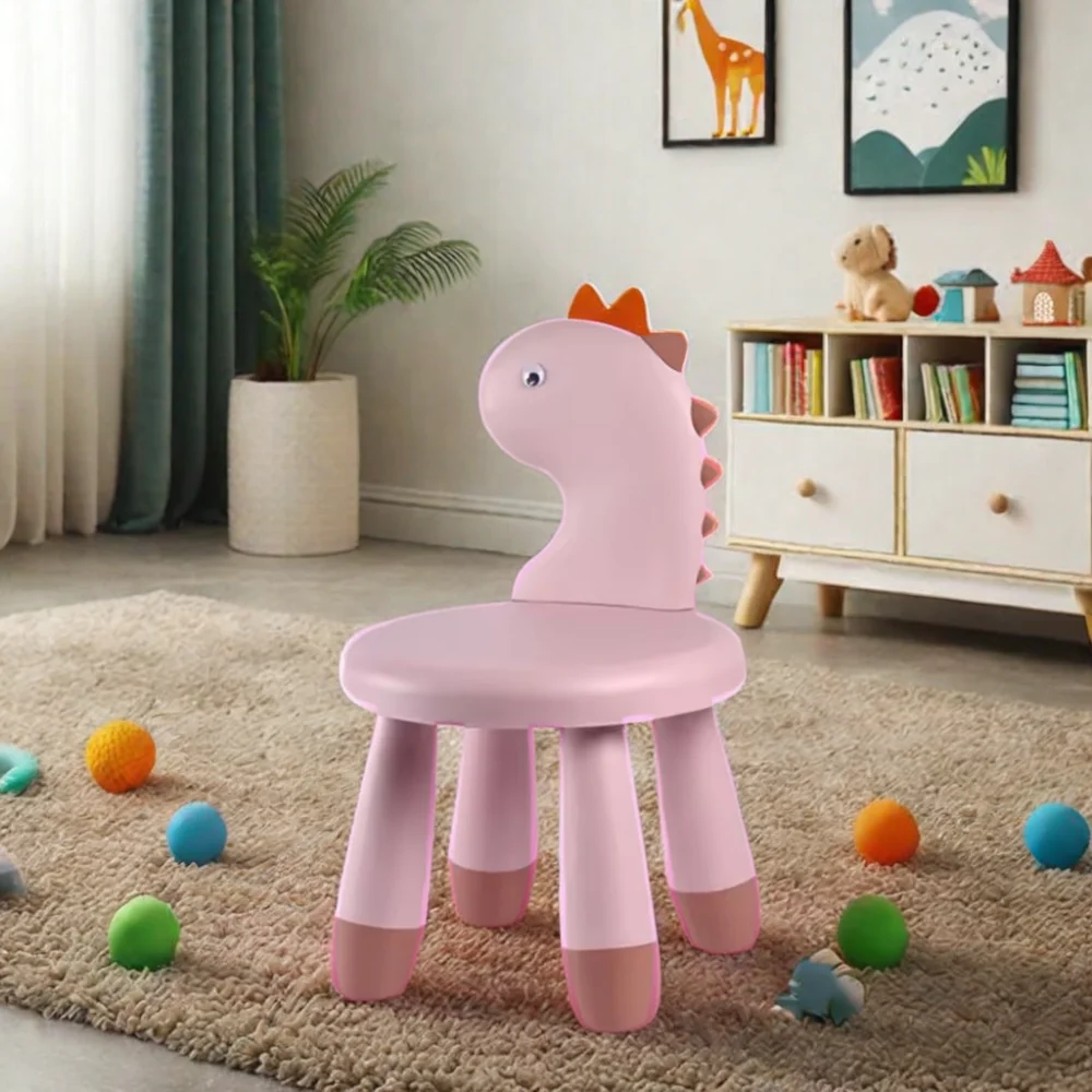 EMA Modern Cheap Dinosaur Backrest Feeding Chair Thickened Cartoon Plastic Children's Stool