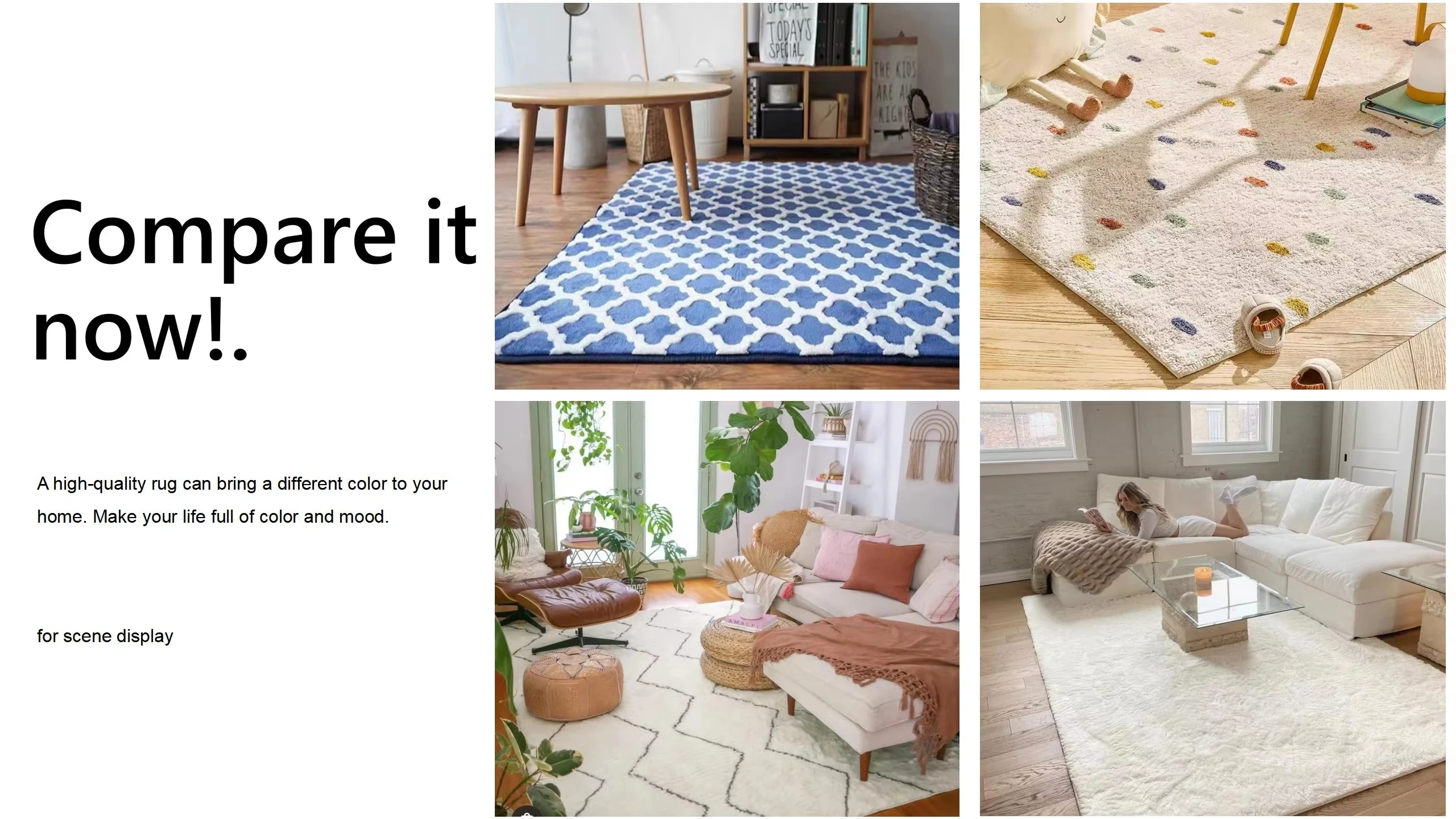 Akibaba Rug Luxury High Quality Indoor Home Decoration Area Rug Shaggy Fur Tufted ...