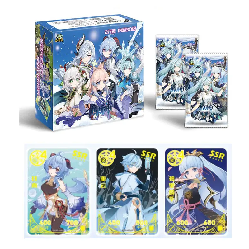 Оптовая продажа, игра с маленькой лягушкой Genshin Impact, низкая цена, Мультяшные детские игрушки, торговая карта, игра, аниме коллекционные карты, индивидуальная карта