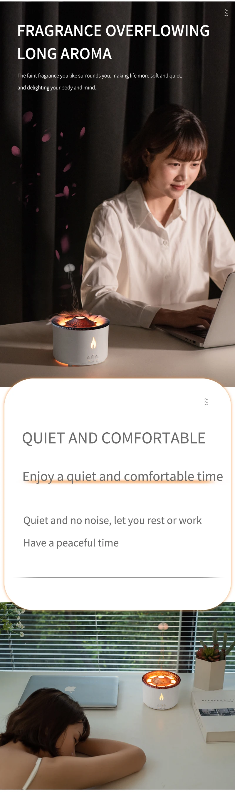 Home Mini Flame Essential Oil Aroma Diffuser Volcano Ultrasonic Purifier air Humidifiers