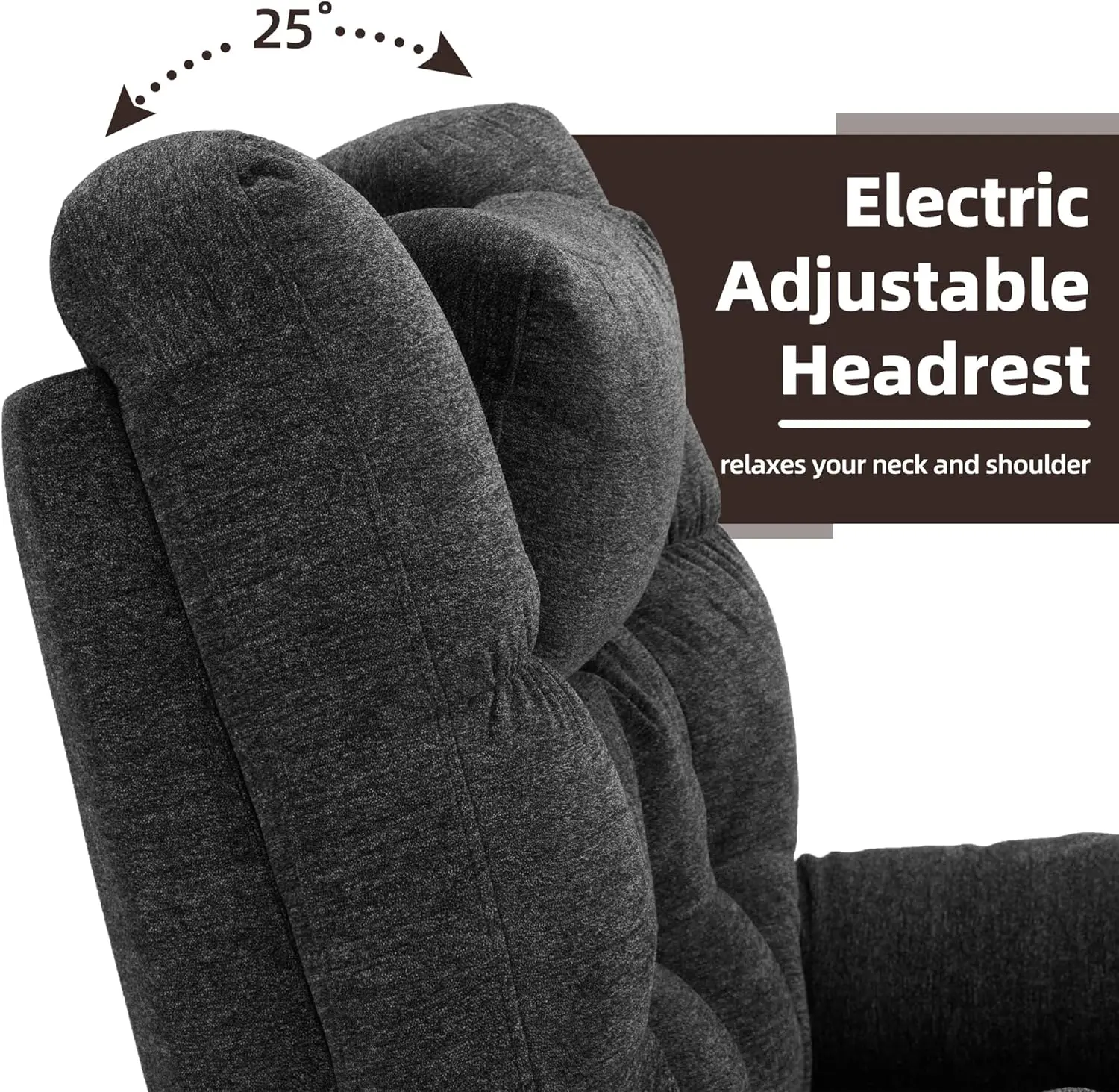 Heat and Massage Chair Recliner Lay Flat Triple Motor Power Lift Recliner Chair with Adjustable Headrest for Elderly People