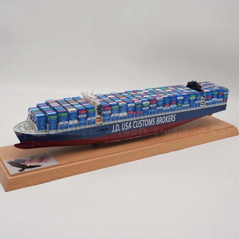 【LAC】Custom Made 45cm USA Workmanship Cargo Ship Model Scale 1:888 High Quality Container Ship Model for Business Gift